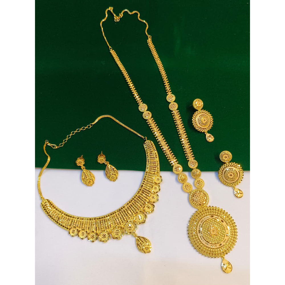 Pari Art Jewellery Premium Gold Forming Double Necklace Set 