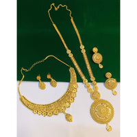 Pari Art Jewellery Premium Gold Forming Double Necklace Set 