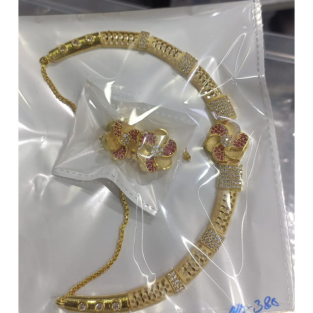 Pari Art Jewellery Floral Austrian Stone Forming Necklace Set