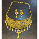 Pari Art Jewellery Designer Bridal Forming Gold Choker Necklace Set