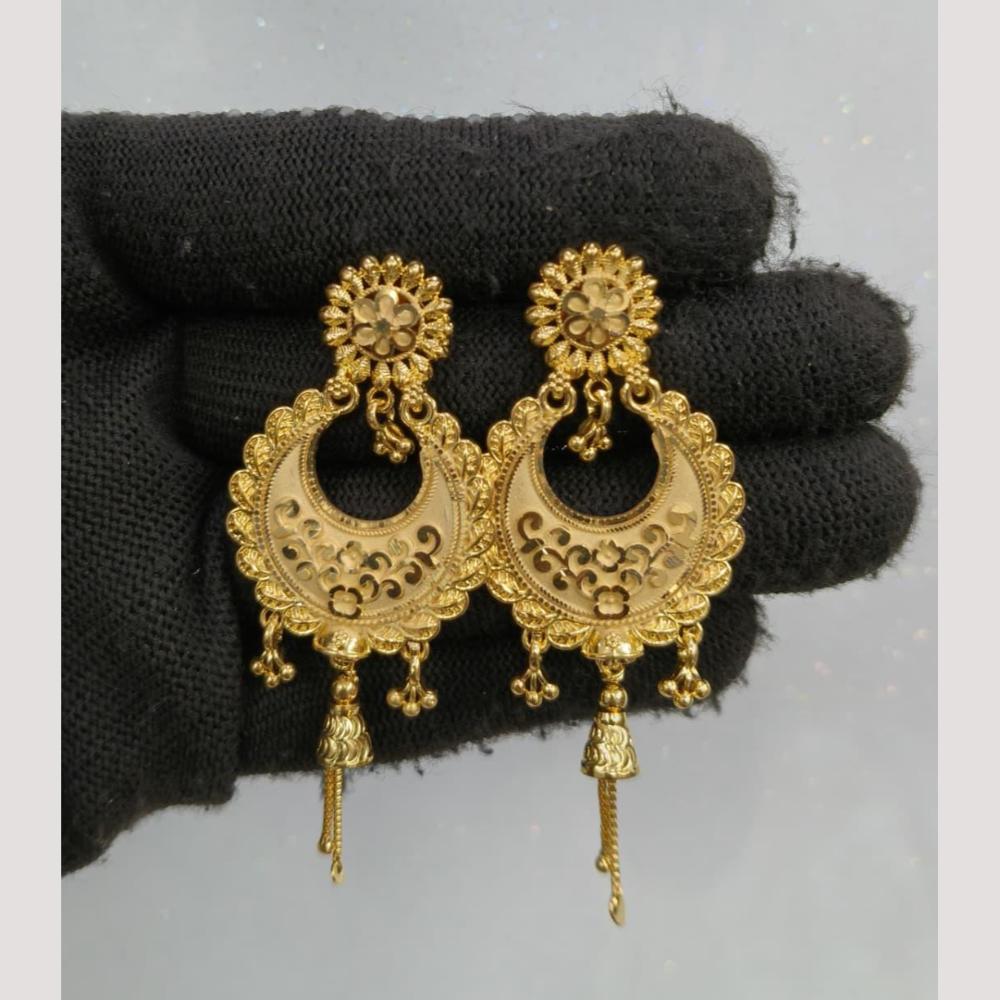 Pari Art Jewellery Classic Forming Gold Dangler Earrings