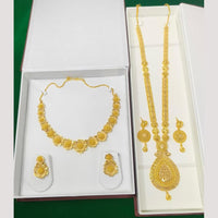 Pari Art Jewellery Premium Gold Forming Double Necklace Set