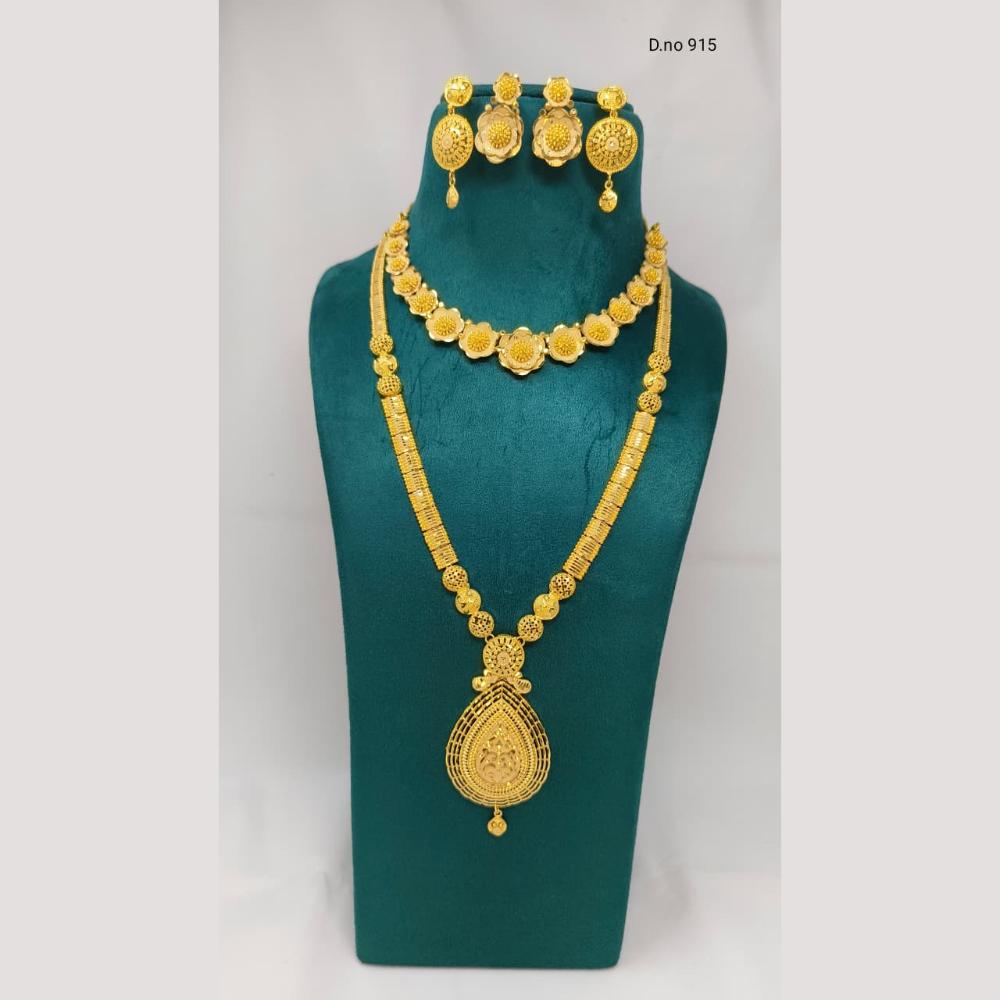 Pari Art Jewellery Premium Gold Forming Double Necklace Set