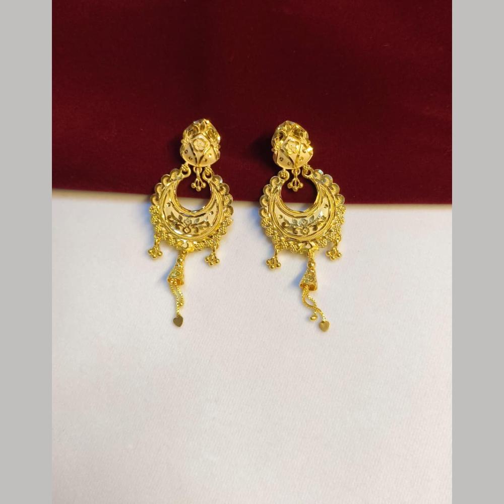 Pari Art Jewellery Classic Forming Gold Dangler Earrings