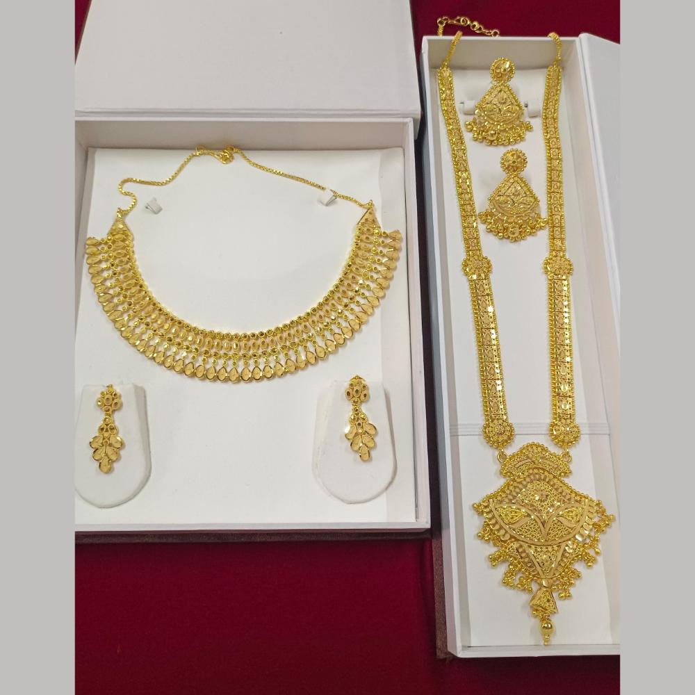 Pari Art Jewellery Premium Gold Forming Double Necklace Set