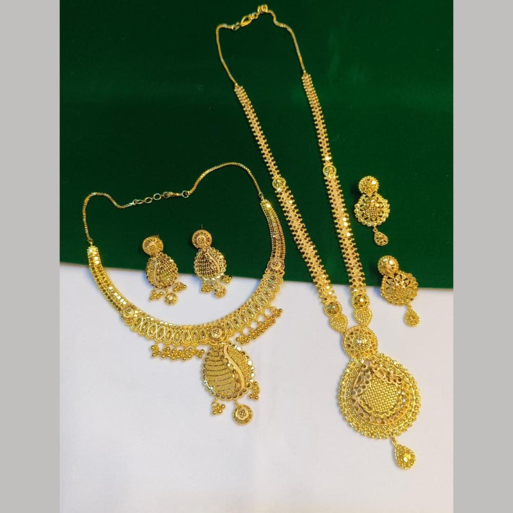 Pari Art Jewellery Premium Gold Forming Double Necklace Set