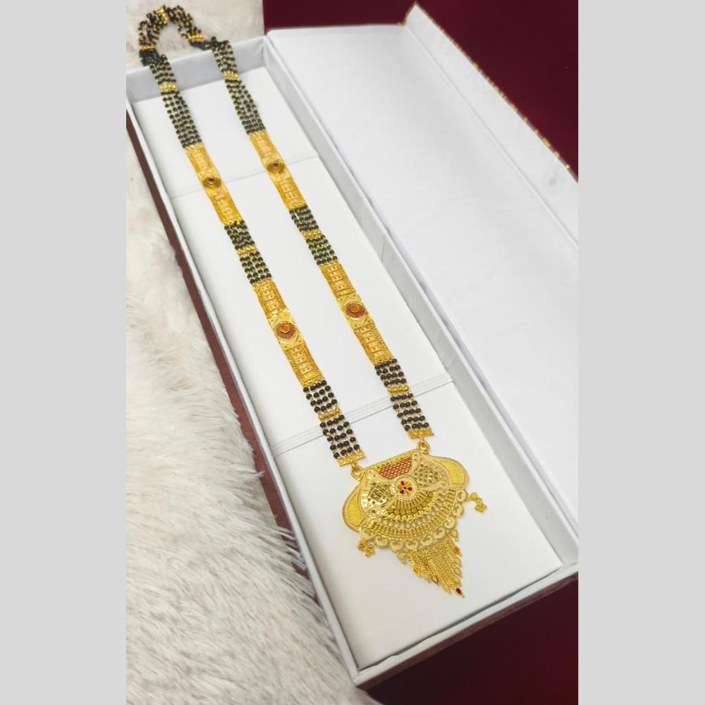 Pari Art Jewellery Graceful Forming Black Pearl Mangalsutra