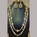 Jain Jewellers Gold Plated Polki Kundan Stone Meenakari Long Necklace Set