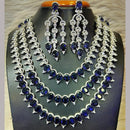 Jain Jewellers Silver Plated AD Necklace Set