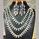 Jain Jewellers Silver Plated AD Necklace Set