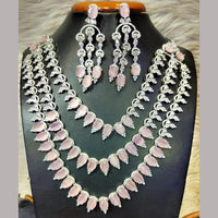 Jain Jewellers Silver Plated AD Necklace Set