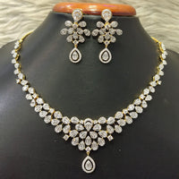 Jain Jewellers Gold Plated American Diamond Necklace Set