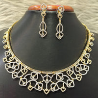 Jain Jewellers Gold Plated American Diamond Necklace Set