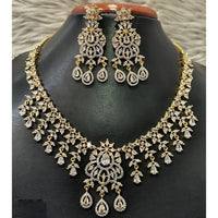 Jain Jewellers Gold Plated American Diamond Necklace Set