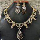 Jain Jewellers Gold Plated American Diamond Necklace Set