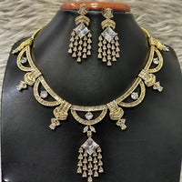 Jain Jewellers Gold Plated American Diamond Necklace Set