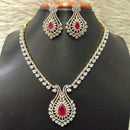 Jain Jewellers Gold Plated American Diamond Necklace Set