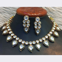 Jain Jewellers Gold Plated Crystal Stone And Meenakari Necklace Set