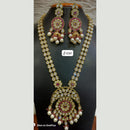 Jain Jewellers Gold Plated Crystal Stone And Beads Long Necklace Set