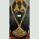 Jain Jewellers Gold Plated Polki Kundan Stone And Meenakari Long Necklace Set