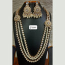 Jain Jewellers Gold Plated Polki Kundan Stone And Beads Long Necklace Set
