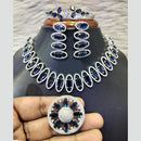 Jain Jewellers Silver Plated American Diamond Necklace Set