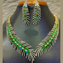 Jain Jewellers Gold Plated American Diamond Necklace Set