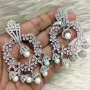 Jain Jewellers Silver Plated American Diamond Dangler Earrings