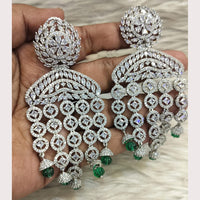 Jain Jewellers Silver Plated American Diamond Dangler Earrings