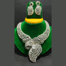 Jain Jewellers Elegant Silver Plated American Diamond Necklace Set