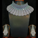 Jain Jewellers Silver Plated AD Choker Necklace Set
