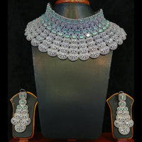 Jain Jewellers Silver Plated AD Choker Necklace Set