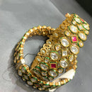 Jain Jewellers Gold Plated Kundan Stone Openable Bangles Set