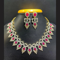 Jain Jewellers Gold Plated American Diamond Necklace Set