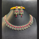 Jain Jewellers Gold Plated American Diamond Necklace Set