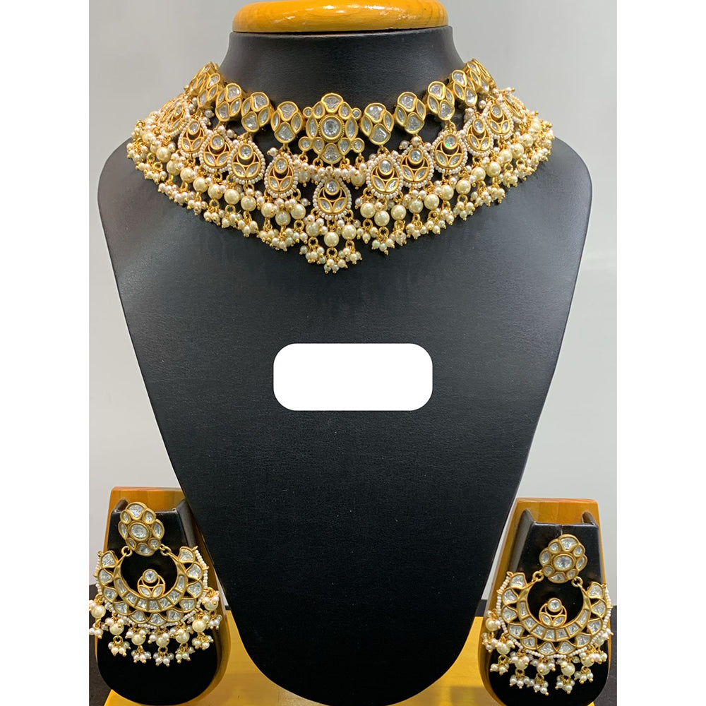 Jain Jewellers Pearl and Kundan Beautiful Necklace set