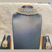 Jain Jewellers Glamorous American Diamond Designer Necklace Set 