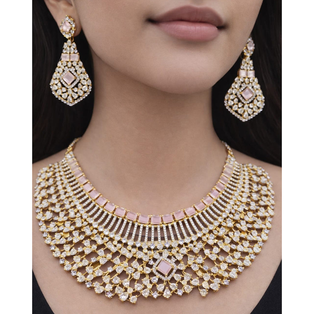 Jain Jewellers Luxury American Diamond Choker Necklace Set