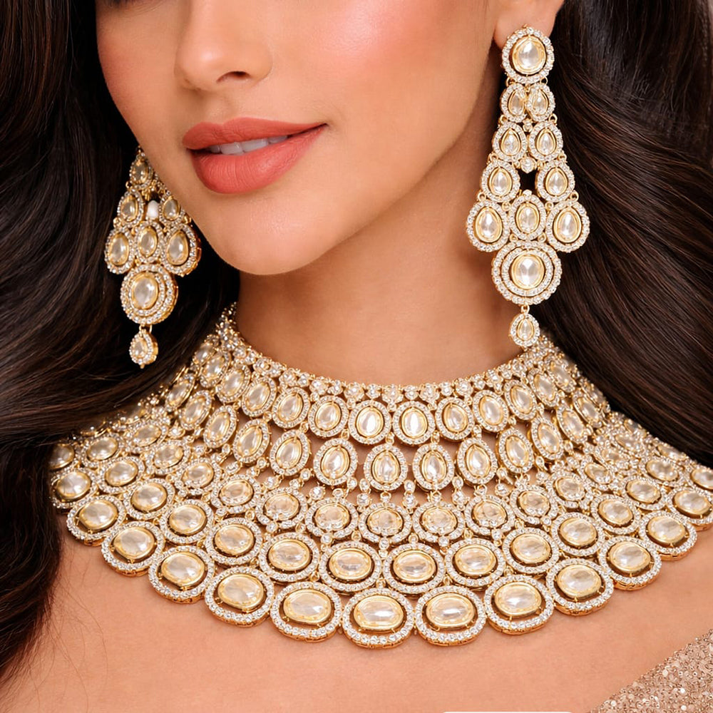 Jain Jewellers Luxury American Diamond Choker Necklace Set