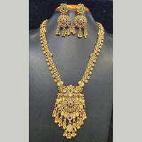Jain Jewellers Pota Stone Long Necklace Set with Matching Earrings