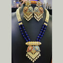 Jain Jewellers Pota Stone Long Necklace Set with Matching Earrings