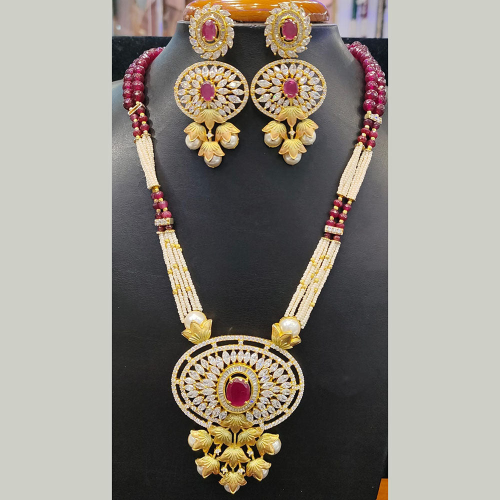 Jain Jewellers Premium American Diamond And Beads Designer Necklace Set