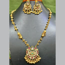 Jain Jewellers Pota Stone Long Necklace Set with Matching Earrings