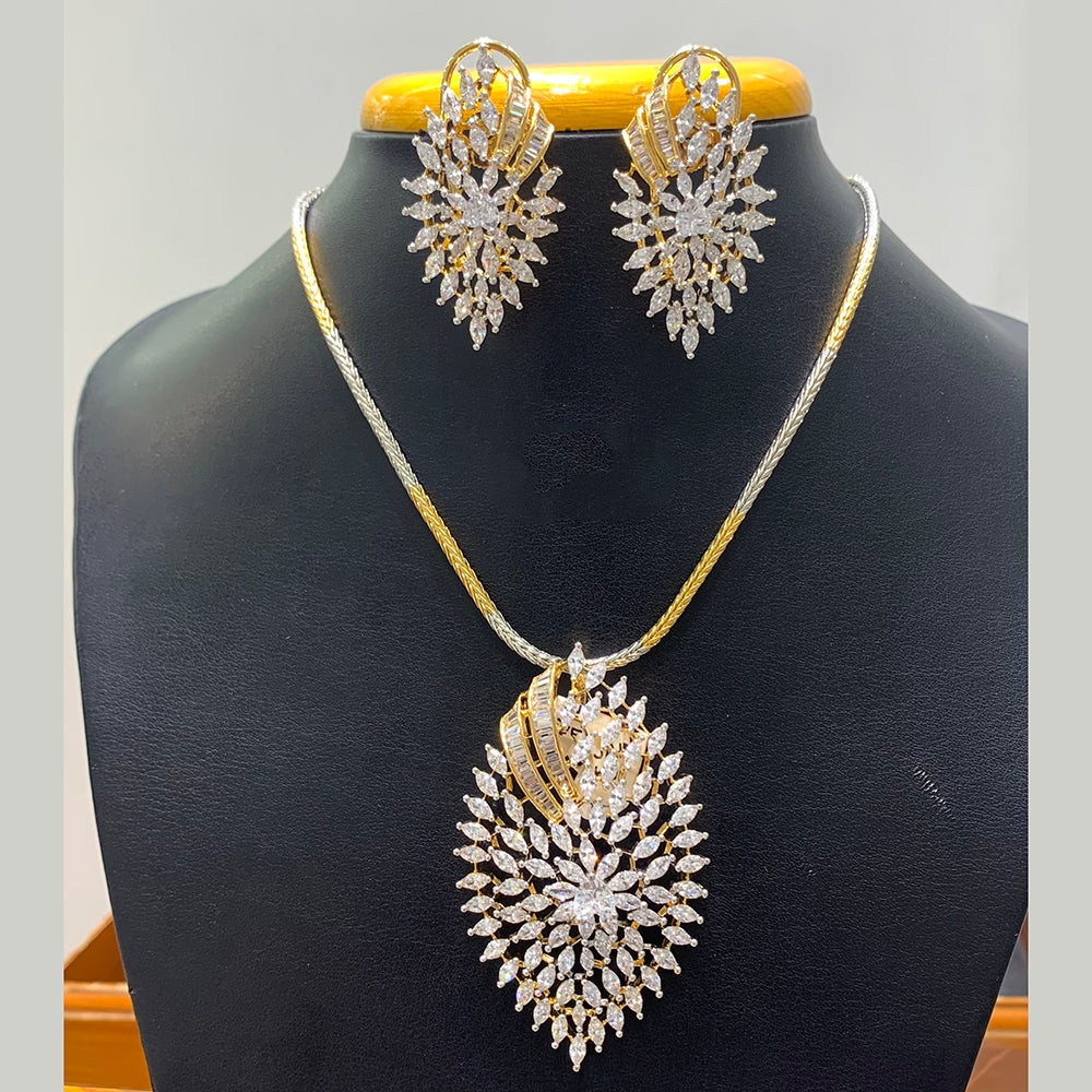 Jain Jewellers Premium American Diamond Designer Necklace Set