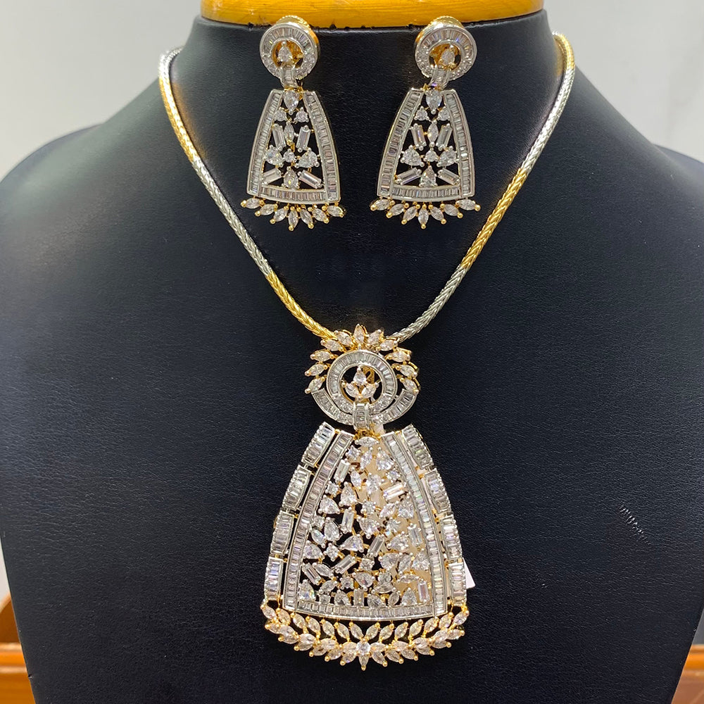 Jain Jewellers Premium American Diamond Designer Necklace Set