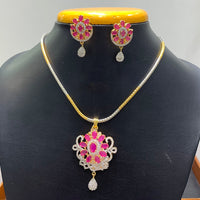 Jain Jewellers Fashion American Diamond Chain Pendant Set  