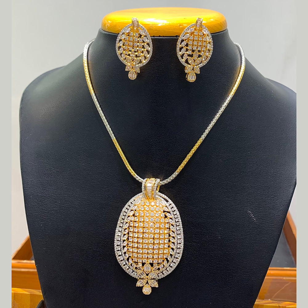 Jain Jewellers Fashion American Diamond Chain Pendant Set  