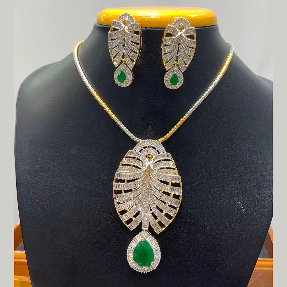 Jain Jewellers Premium American Diamond Designer Necklace Set