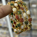 Kavita Art Gold Plated Austrian Stone  And Meenakari Bangles Set