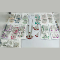 Kavita Art Silver Plated Crystal Stone And Pearls Long Necklace Set   (1 Piece Only)